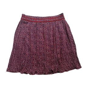 Banana Republic size 6‎ Diamond Print Pleated Skirt Chili Pepper Red